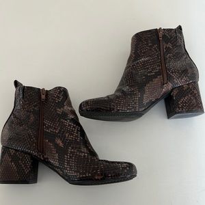 Lightly used snake skin booties